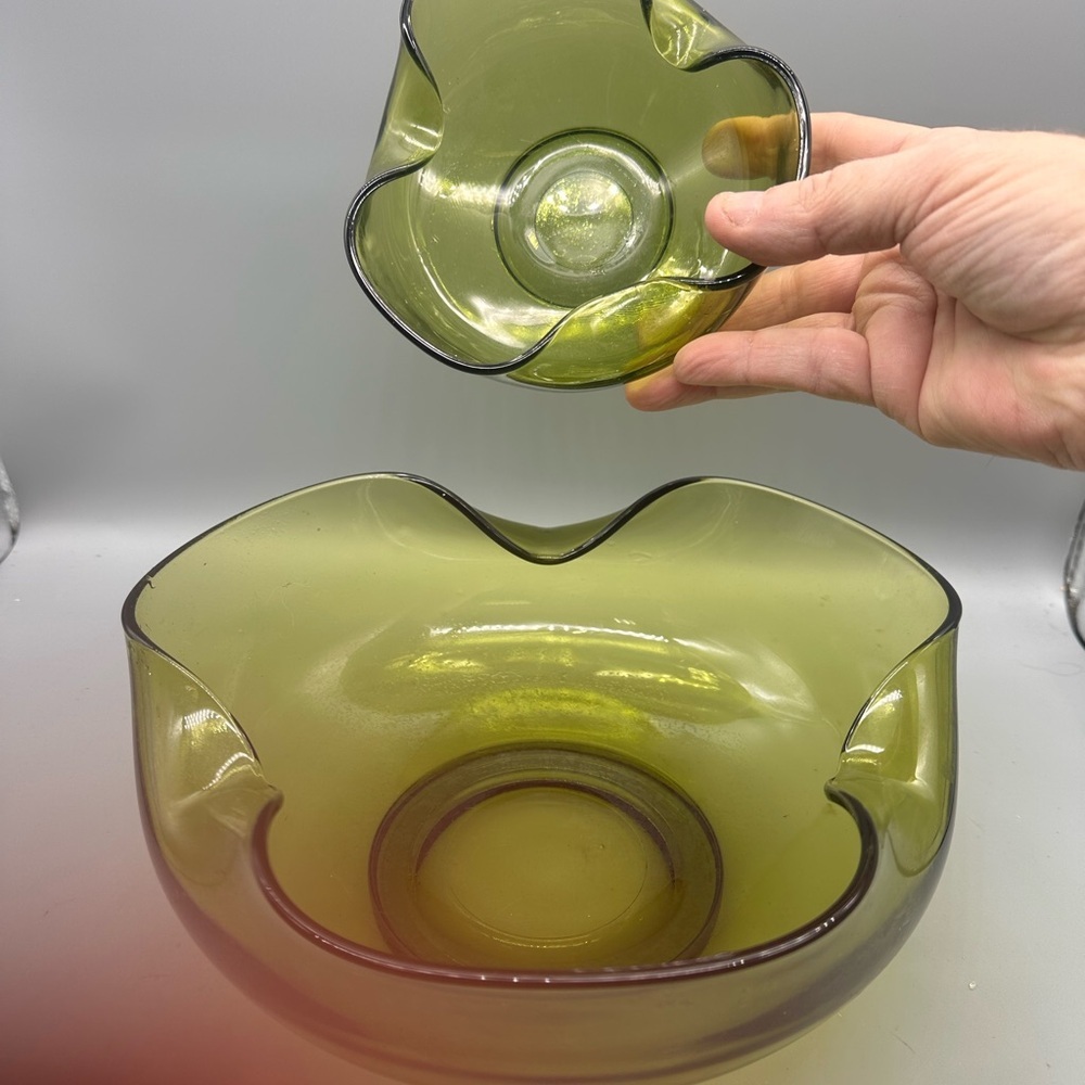 Anchor Hocking Olive Glass Bowl for chips and dips